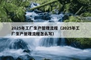 2025年工厂生产管理流程（2025年工厂生产管理流程怎么写）
