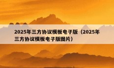 2025年三方协议模板电子版（2025年三方协议模板电子版图片）